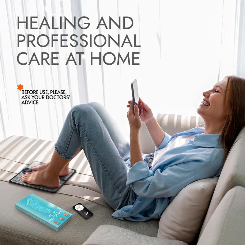 EMS Foot Massager for Relaxation -Foldable USB-charging Feet Massage Mat-8 Modes