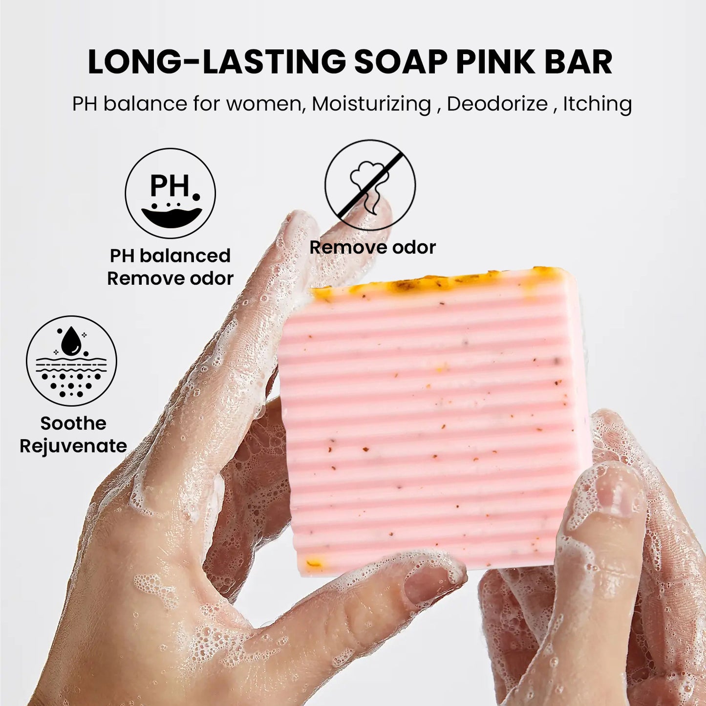Premium Pink Bar – pH Balance Feminine Wash – Natural Ingredients Feminine Care Daily Oil Great for Razor Bumps, Dryness, BV, Odor – 3oz Bar