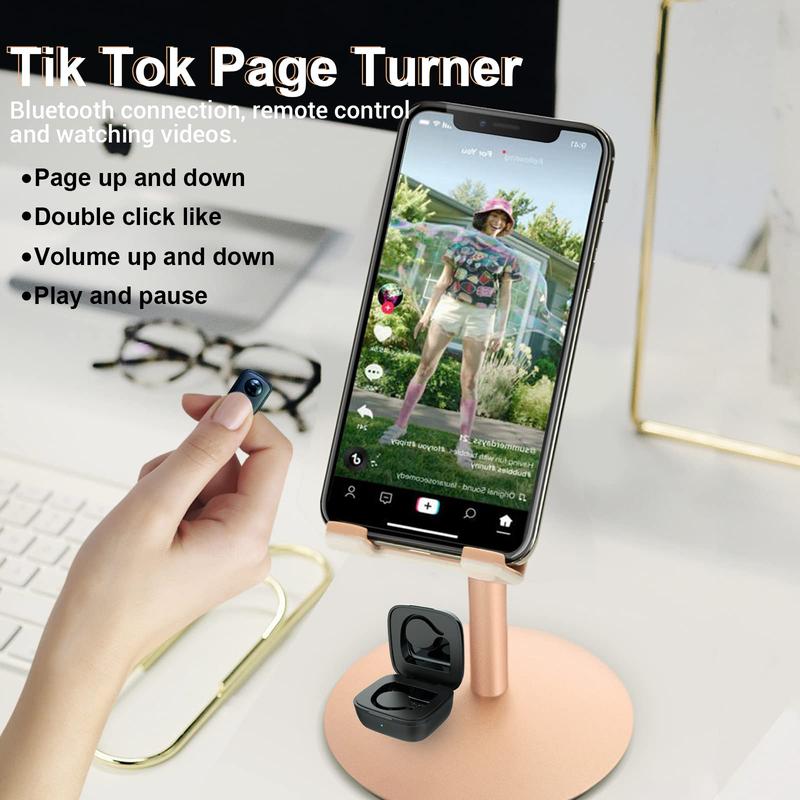 Télécommande Bluetooth Pour Smartphone – Page Turner, Déclencheur Photo, Scroll TikTok – Rechargeable USB-C
