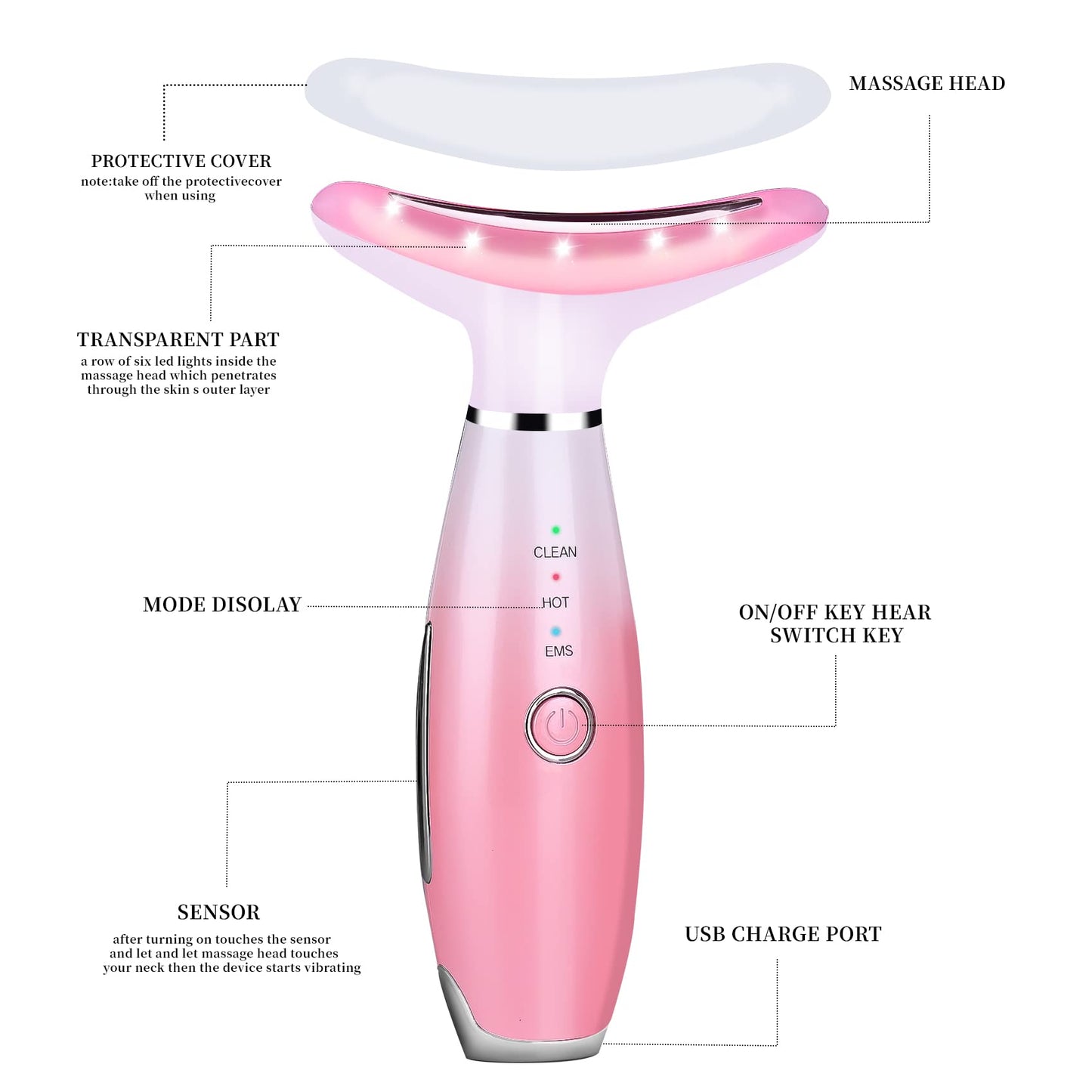 3-in-1 Facial Vibrating Massager for Face and Neck