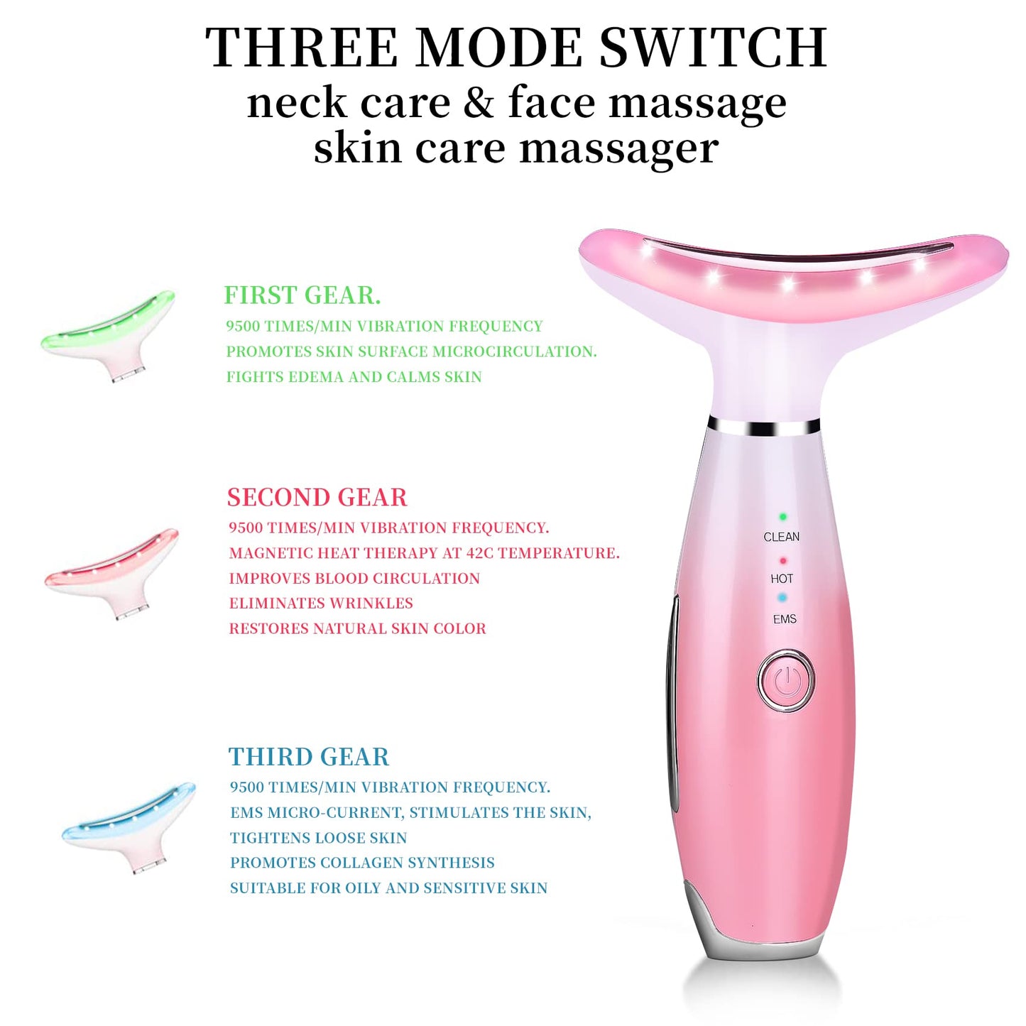 3-in-1 Facial Vibrating Massager for Face and Neck PLAVOGUE 3-in-1 Facial Vibrating Massager for Face and Neck PLAVOGUE