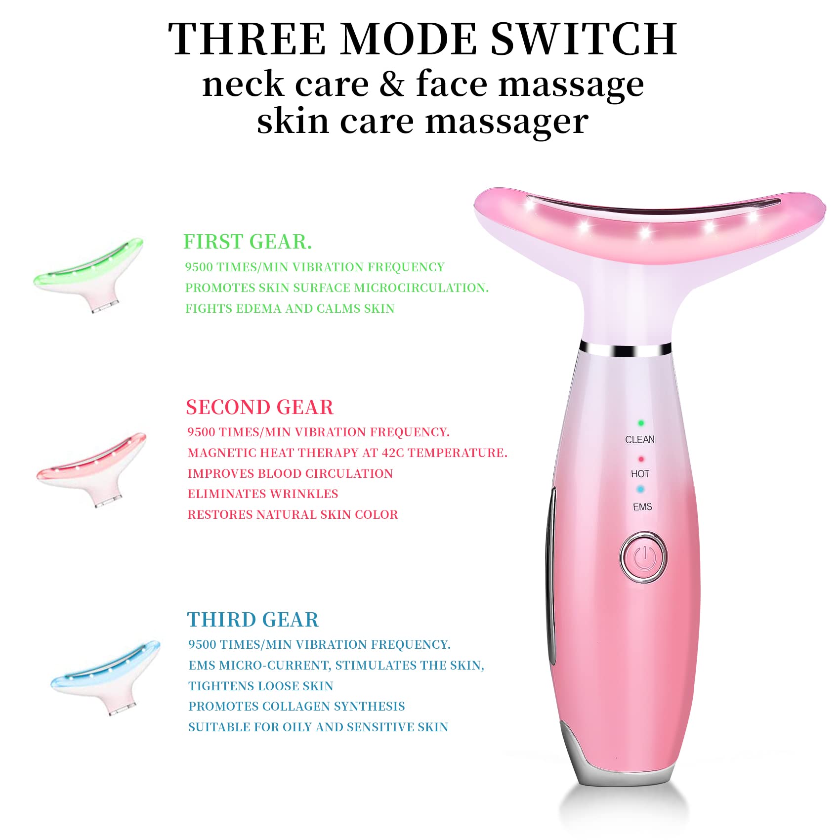 3-in-1 Facial Vibrating Massager for Face and Neck PLAVOGUE 3-in-1 Facial Vibrating Massager for Face and Neck PLAVOGUE