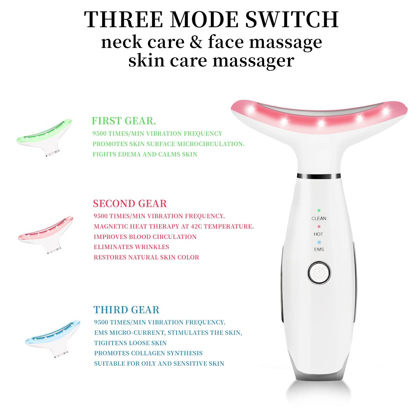 3-in-1 Facial Vibrating Massager for Face and Neck PLAVOGUE 3-in-1 Facial Vibrating Massager for Face and Neck PLAVOGUE