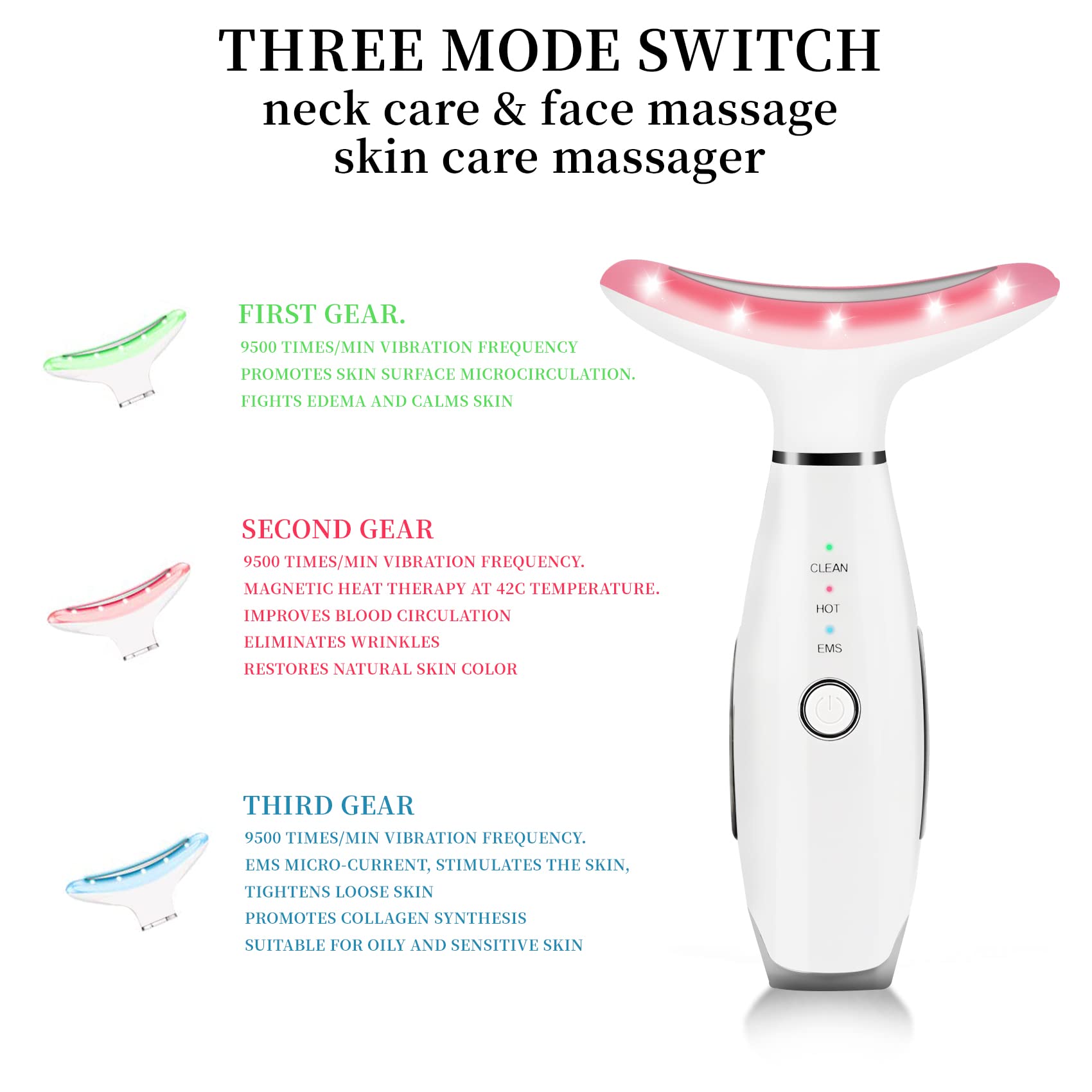3-in-1 Facial Vibrating Massager for Face and Neck 3-in-1 Facial Vibrating Massager for Face and Neck