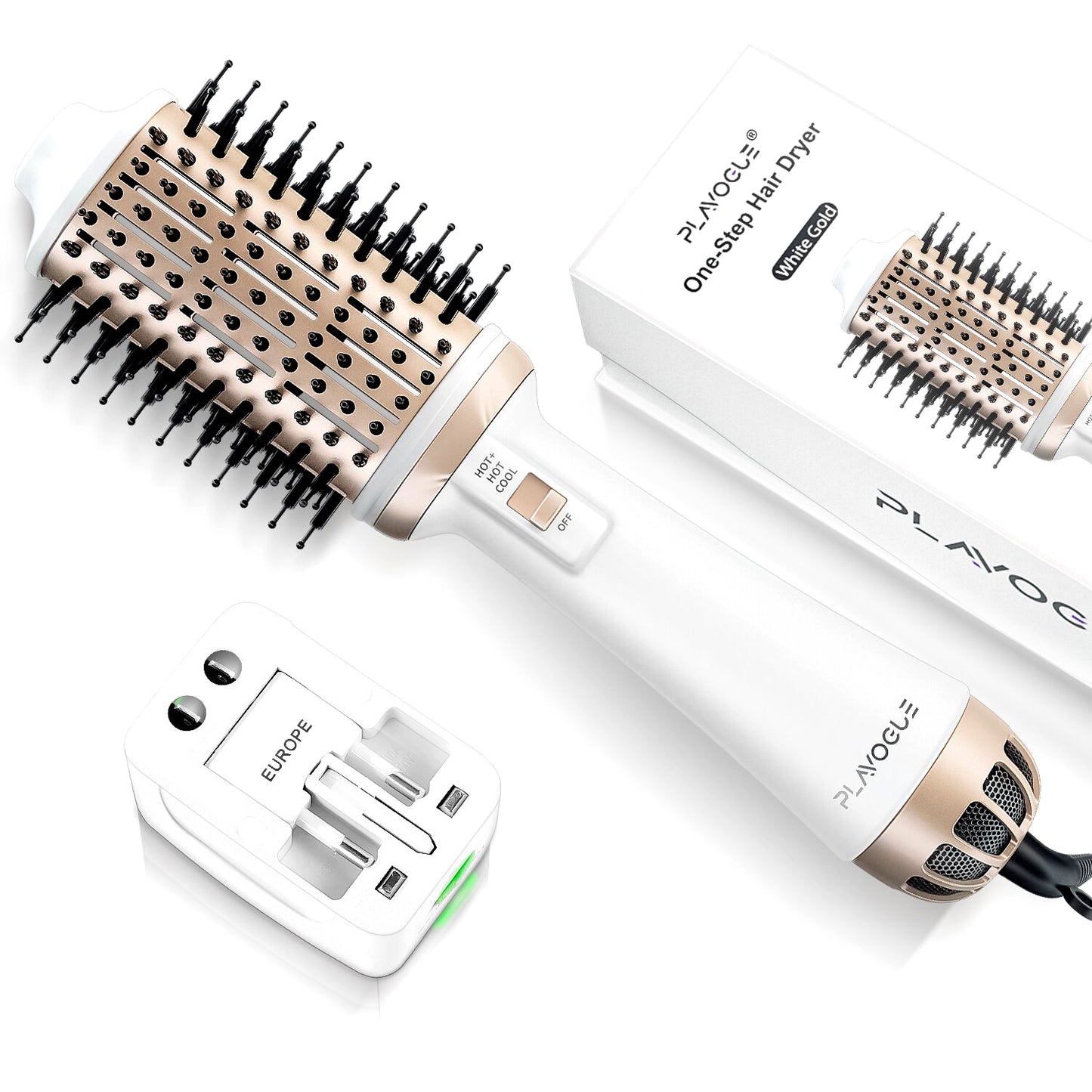 Plavogue® One-Step Dual Voltage Hair Dryer Brush Negative Ion – PLAVOGUE